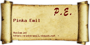 Pinka Emil névjegykártya