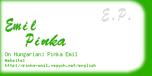 emil pinka business card